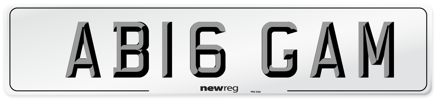 AB16 GAM Number Plate from New Reg